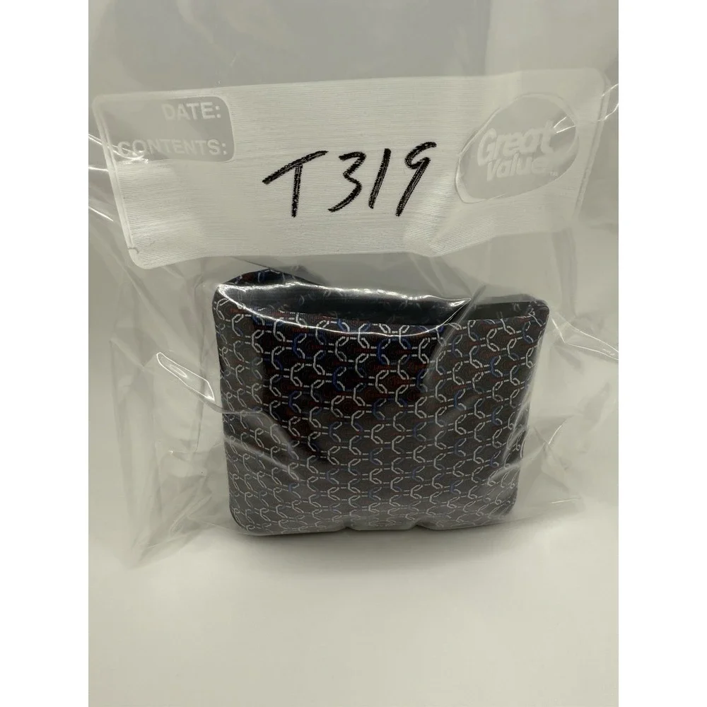 Alberto Zaffra Silk Tie USA Made Burgundy Navy Geometric‎ Chain Pattern 56.5